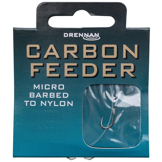 Drennan Carbon Feeder Micro Barbed Hooks to Nylon